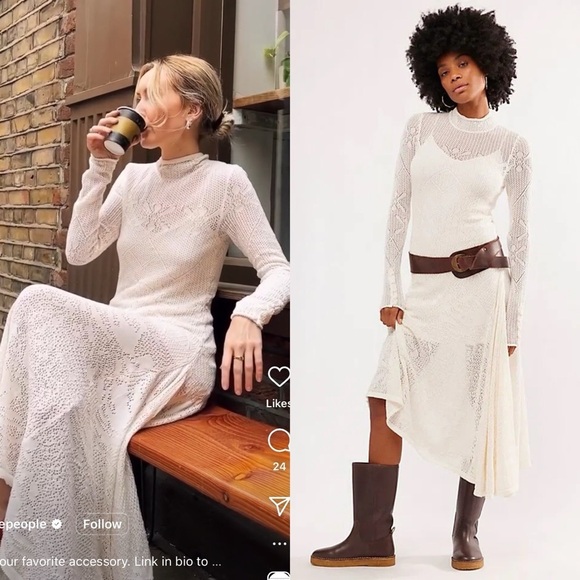 FREE PEOPLE Angel Wings White Maxi Dress XS - Picture 1 of 15